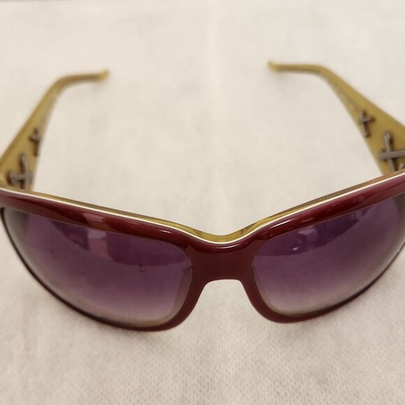JUST CAVALLI WOMAN SUNGLASSES RECTANGULAR  BURGUNDY RED FRAME JC140S SIZE 64 15 - Picture 8 of 10